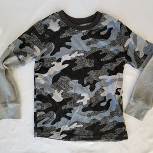 Jumping Beans Boys' Camouflage Long Sleeve Shirt, Gray, Size 6